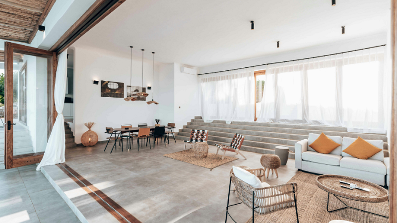 M3M The Cullinan modern home interior design with spacious living room